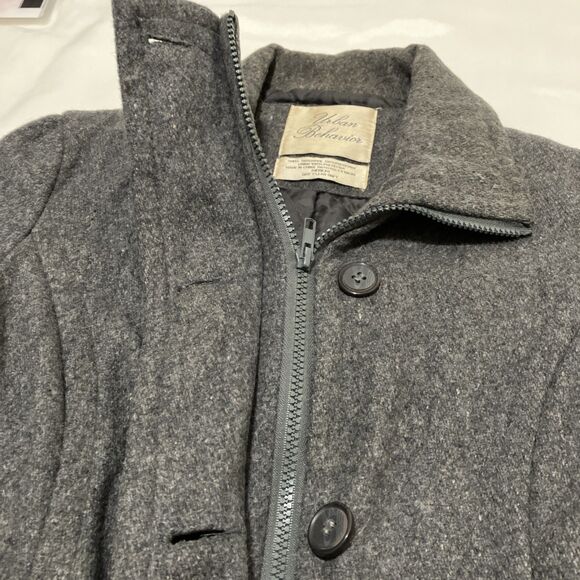 Urban Behavior Wool Blend Coat Gray Womens M Classic Button Pockets Lined - Picture 5 of 6